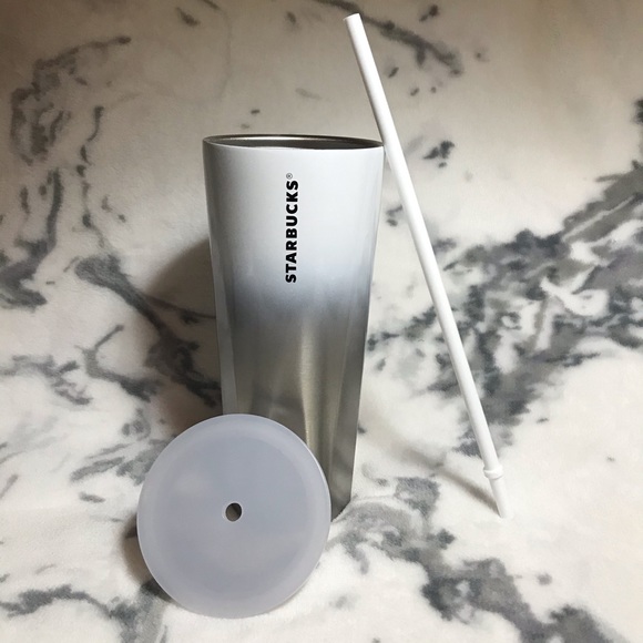 Starbucks new white and silver SS tumbler 2021 holiday Christmas release Venti - Picture 4 of 4
